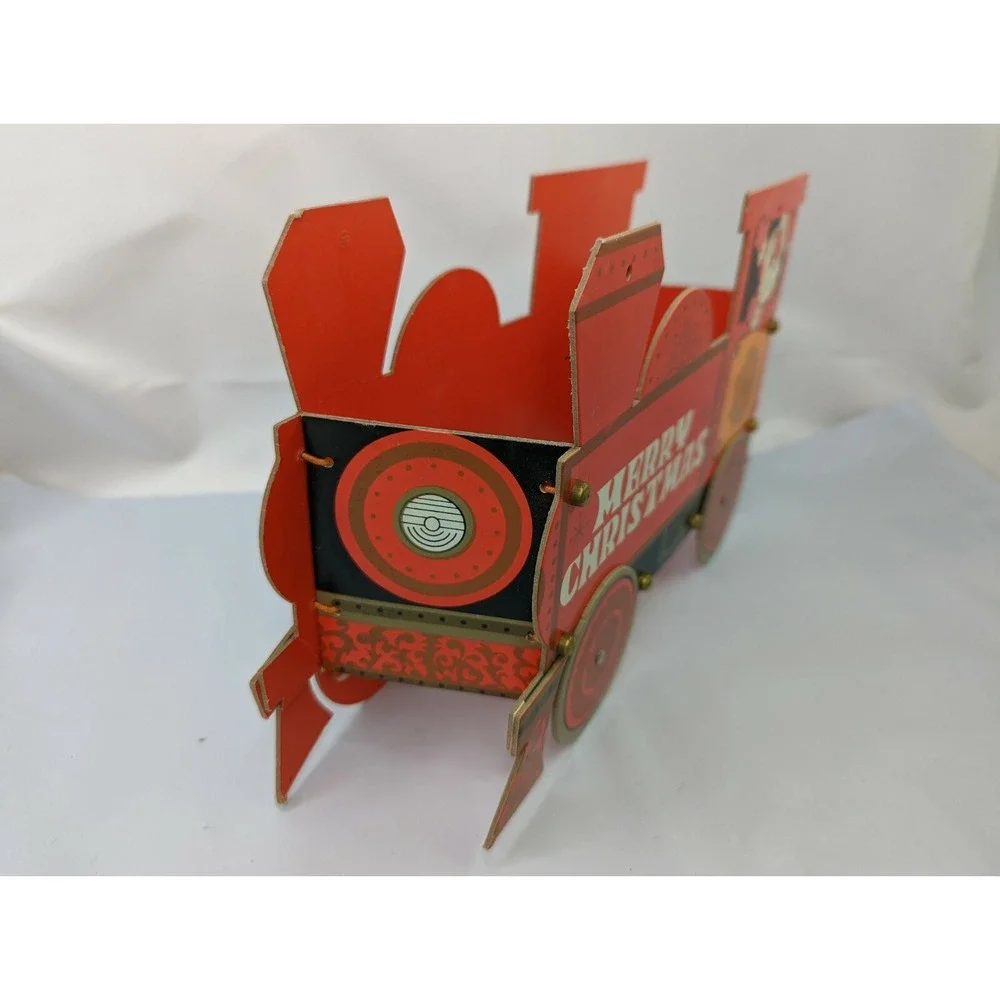 Merry‎ Christmas Train Cardboard Table Decoration 7 Inch Tall